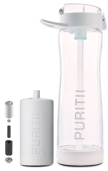 puritii filter en fles met schaduw